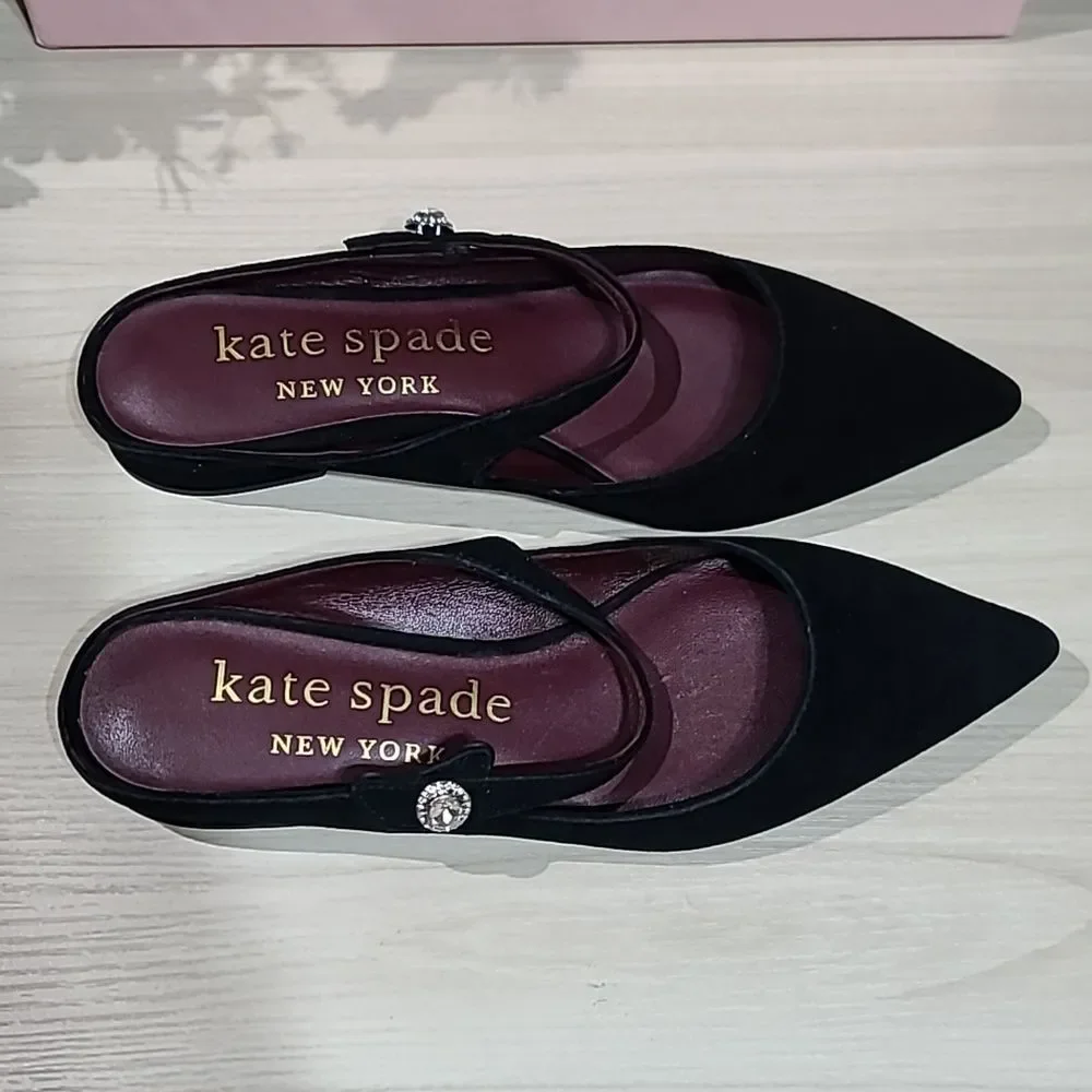 Kate Spade New York Meg Suede Black Mules - US Women's 7 M
